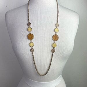 Sara Coventry necklace “A Taste Of Honey “ gold tone chain resin
